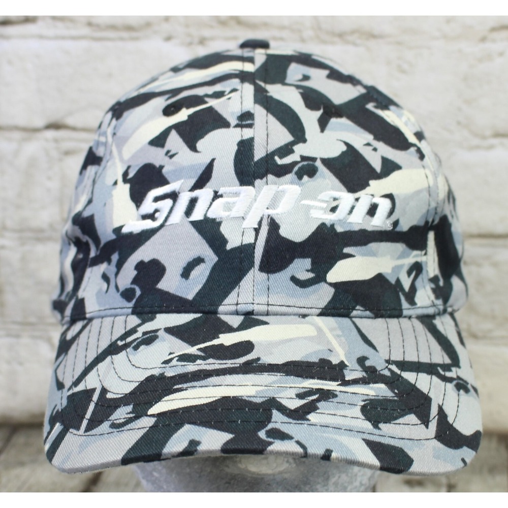 Official Snap-On Tools Hat Cap Black &‎ Gray Snapback Embroidered Logo Camo